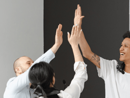 Equipo feliz y productivo